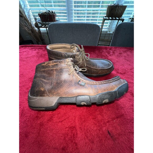Justin 232 Cappie 4" Men’s Brown Leather Chukka Work Shoes Sz 10M - Picture 1 of 11